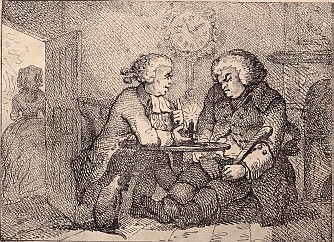 Chatting, engraving after Thomas Rowlandson#